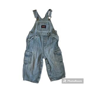 Vintage Old Navy Baby 100% Cotton Light Wash Denim Overalls Size 18-24mos